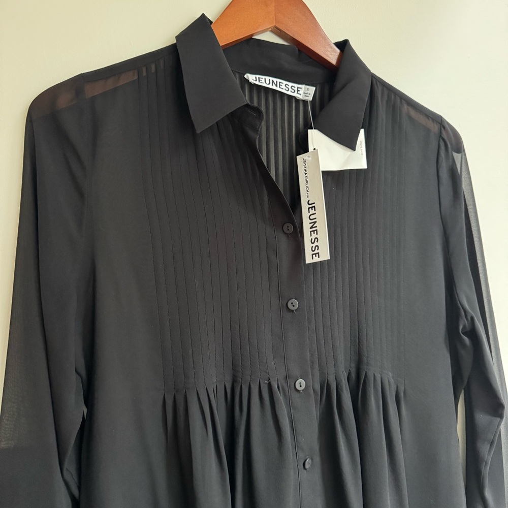 Jeunesse x Cristina Ehrlich | Arielle Pleated Sheer Blouse